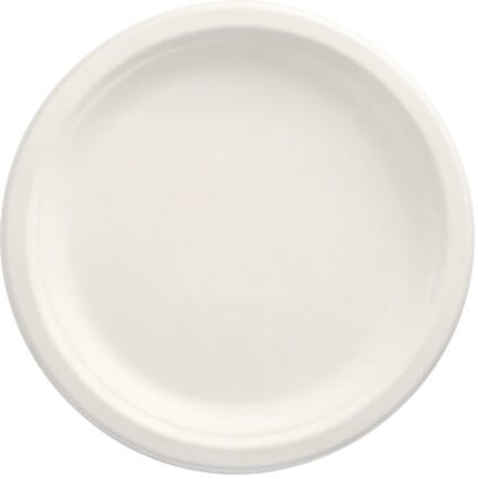 10x 50 Borden van suikerriet pure 1-vaks Ø 23 cm · 2 cm wit