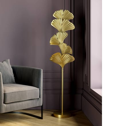 KARE vloerlamp Yuva, goudkleurig, metaal, 160 cm, E27