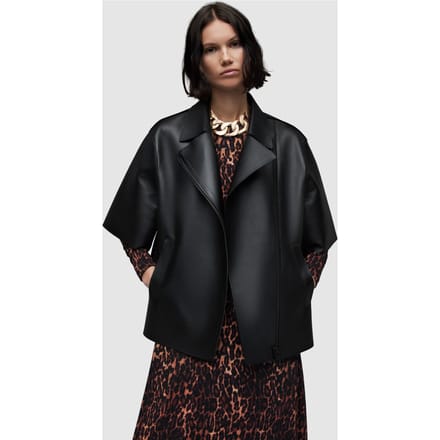 AllSaints Bayla Bonded Jkt Black Größe: S | Lederjacken Outlet | Damen | Schwarz