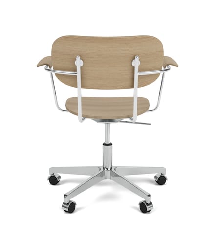 Audo Co Task Chair met armleuningen - Eiken - aluminium hoogglans gepolijst