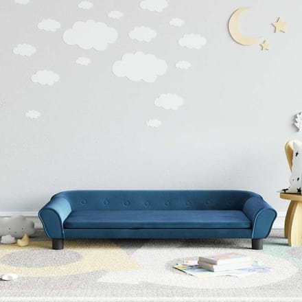 vidaXL - Kinderbank - 100x50x26 - cm - fluweel - blauw