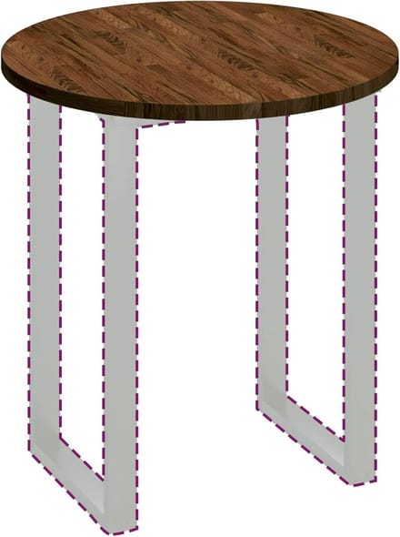 Ronde Eettafel - Houten Tafelblad - Modern Wonen - Massief Eikenhout - 70 cm Diameter - Donkerbruin