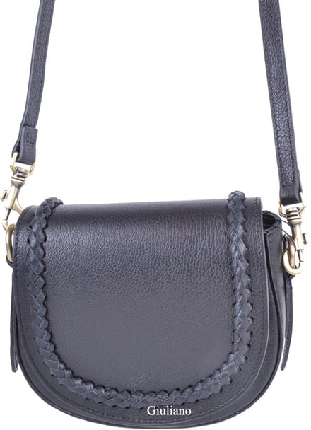 Giuliano lederen schoudertas Belle - Dames - Made in Italy - Zwart