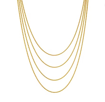 EmmyRovi – Layered Ketting Set – RVS – Goudkleur – 4 Laagse Chain - Sieraden