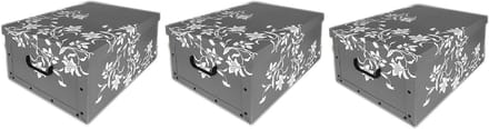 5x Opbergboxen/Opbergdozen grijs 52 x 38 cm - Bewaardozen