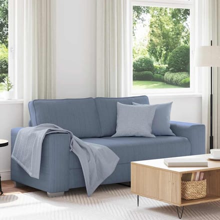 vidaXL - Loveseat - Sofa - Blauw - 180x77x82 - cm - Corduroy - Stof