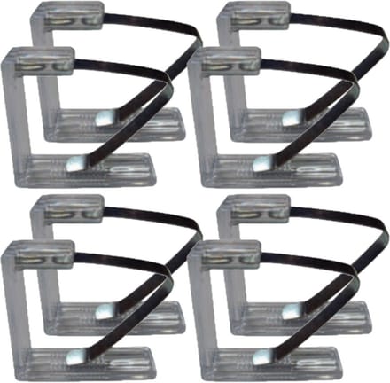 MSV Tafelkleed klemmen - 8x stuks - transparant- kunststof - 4,5 x 6 cm
