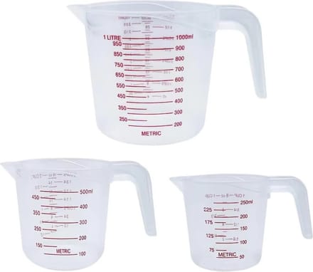 Combi-deal: Maatbeker - 250ml / 500ml / 1 liter - plastic - cocktail/glas/klein