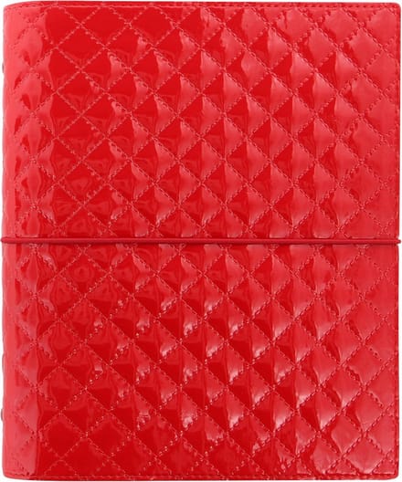 A5 Organizer - Agenda Planner - Dagelijkse Planning - Glanzende Padded Cover - 30mm Ringmechanisme - Rood