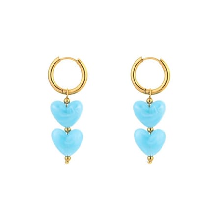Hartjes oorbellen Licht blauw