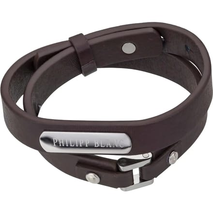 Echt leer en roestvrij stalen armband Philipp Blanc Niklas