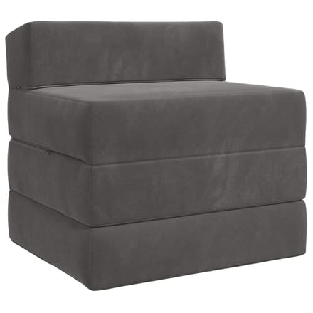 vidaXL - Vouwbare - Sofa - Bed - Donkergrijs - 70 - x - 60 - x - 63 - cm - Fluweel