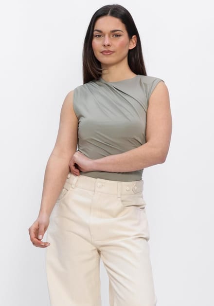 Rosemunde Billie Sl Drape Top Dames - Topjes - Olijf - Maat 36