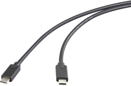 Renkforce RF-5501102 USB-C-kabel USB 3.2 Gen2x2 USB-C stekker, USB-C stekker 1.00 m Zwart TPE-mantel