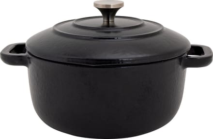 Cosy & Trendy Mini Serveerpan Fontestic - Serveerpannetje Mini Casserole - Gietijzer Zwart - Inclusief Deksel - Oven En Inductiegeschikt - 12 cm