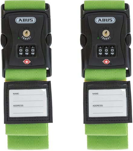 ABUS Kofferslot met band 620TSA/192 - USA Travel, cijfercode, 2 stuks, groen