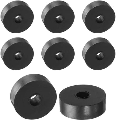 8 Stuks Rubber Washers en Spacers - 30mm Buitendiameter, 8mm Innendiameter, 10mm Dikte - Ideaal voor Thuis en Auto Accessoires - Zwart Rubber