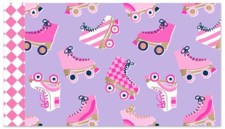 Cadeauzakjes 17x25 cm - Roller Skates Lilac - Check Pink - 10 stuks