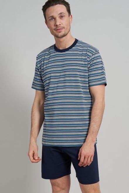 Gotzburg heren shortama - blauw gestreept