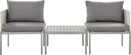 TERRACINA - Loungeset voor 2 - Lichtgrijs - Aluminium