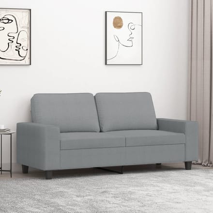 Vidaxl Bank 2-zits, Lichtgrijs, 140 Cm, Bekleed met Stof