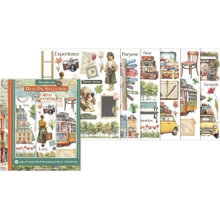 Stamperia - Art of Travelling Rub-On 20,5x23cm Assortment (6pcs) (DFLRBXG05)
