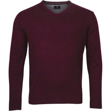 Baileys Trui Lambswool V-Neck Single Knit Bordeaux / male