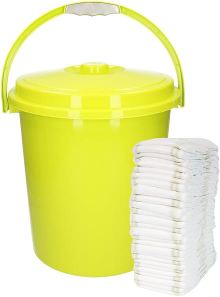 Plasticforte Luiers emmer - groen - 21 liter - kunststof - met deksel