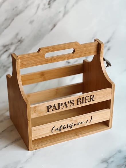 Bierkrat – Papa’s Bier – Cadeau Voor Hem – Houten Bierkist