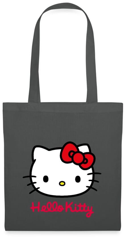 Hello Kitty Klassiek Portret Hello Kitty Tekst Tas Van Stof Schoudertas