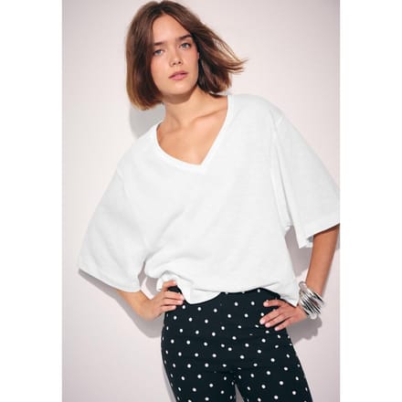 Stradivarius T-shirt met V-hals  Wit XS