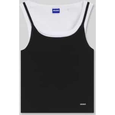 Slim fit top van puur katoen in laagjeslook