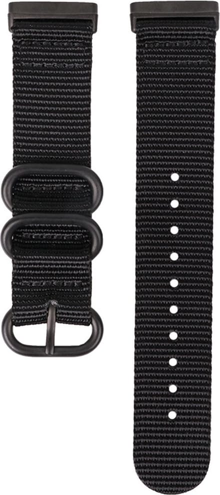 Nylon bandje - geschikt voor Fitbit Versa 4 / Sense 2 - zwart
