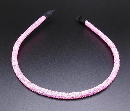 Diadeem roze tinten glitter dun