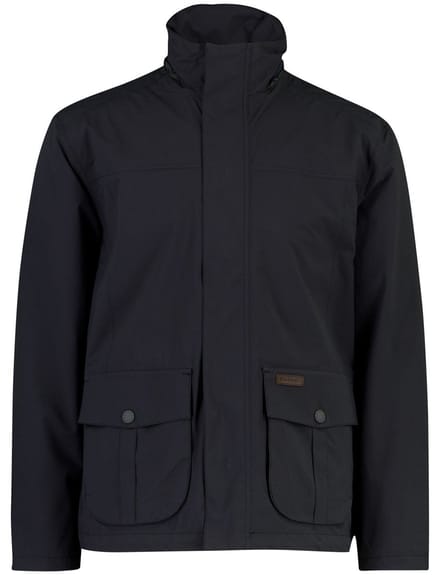 Windjack Barbour donkerblauw knopen waterafstotend capuchon