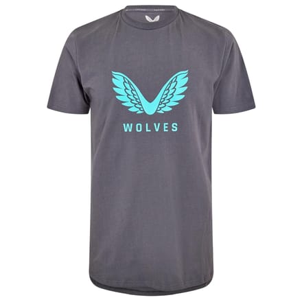 Castore Wolves-T-shirt voor heren (Ebbenhout)