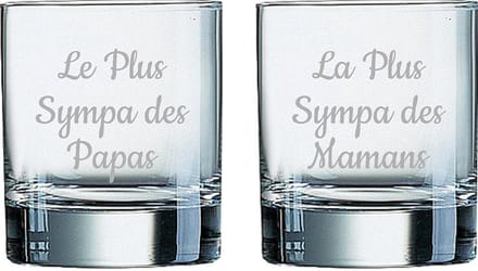 Whiskeyglas gegraveerd - 20cl - Le Plus Sympa des Papas & La Plus Sympa des Mamans