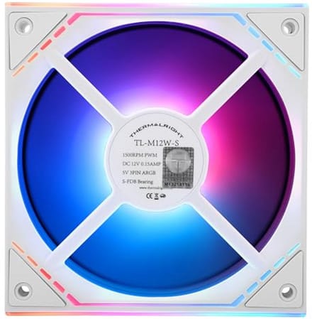 120mm ARGB CPU Fan for Superior Cooling Performance - 1500 RPM White Computer Case Fan