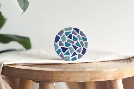 Little Creations mozaïek DIY set onderzetters blauw 4 stuks creatief.