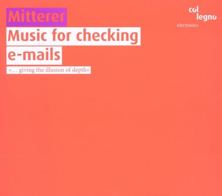 Wolfgang Mitterer - Music For Checking E-Mails (2 CD)