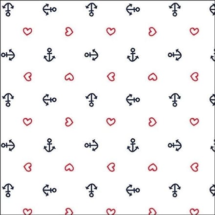 Lunch Servetten - Anchor Heart White