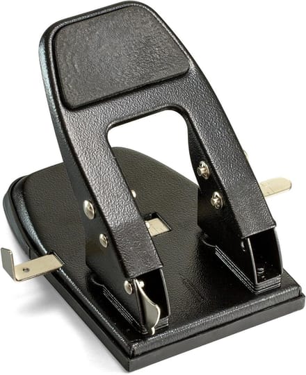 Heavy Duty 2-Gatenpons voor 50 Vel Papier - Zwart