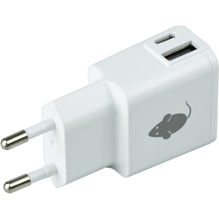 Oplader Green Mouse USB-C 1x en USB-A 1x 2.4A wit