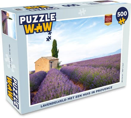 Puzzel Lavendelveld met een huis in Provence - Legpuzzel - Puzzel 500 stukjes