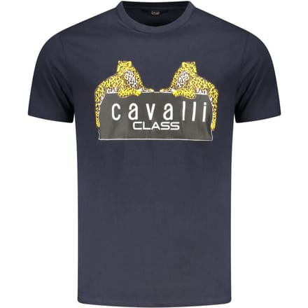 Cavalli Class Blauwe Katoenen Heren T-Shirt