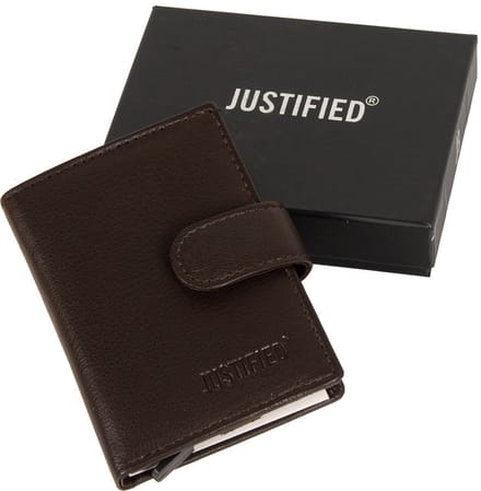 Leather Nappa credit case holder brown + box