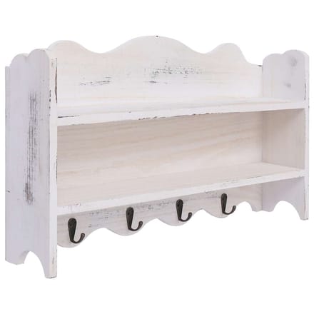 vidaXL - Wandkapstok - 50x10x30 - cm - hout - wit