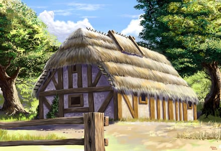 Zvezda Modelbouwpakket Diorama - 8532 Diorama Landhuis met Rieten Dak Plastic - 1:72 - Modelbouw