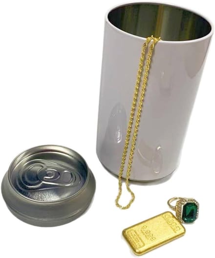 Geldkluis Blik - Geheime Opberger - Waardevolle Spullen - Authentiek Drankblik - 14 x 8 x 9 cm