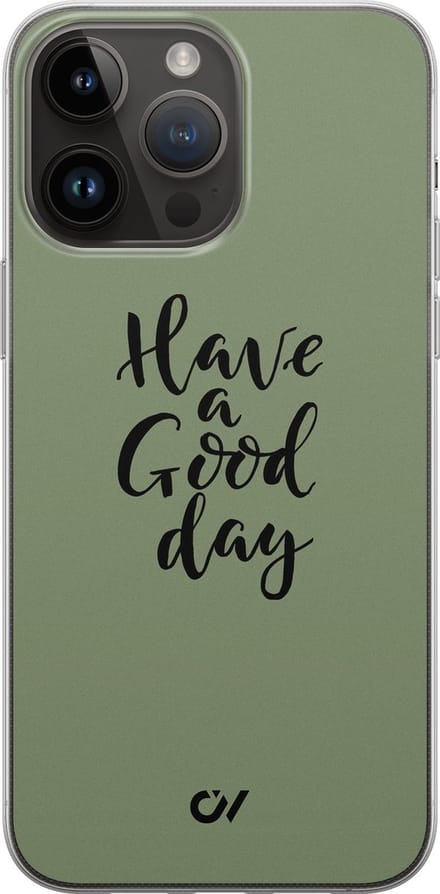 Hoesje geschikt voor Apple iPhone 14 Pro Max - Good Day - - Groen - Apple - Casevibes